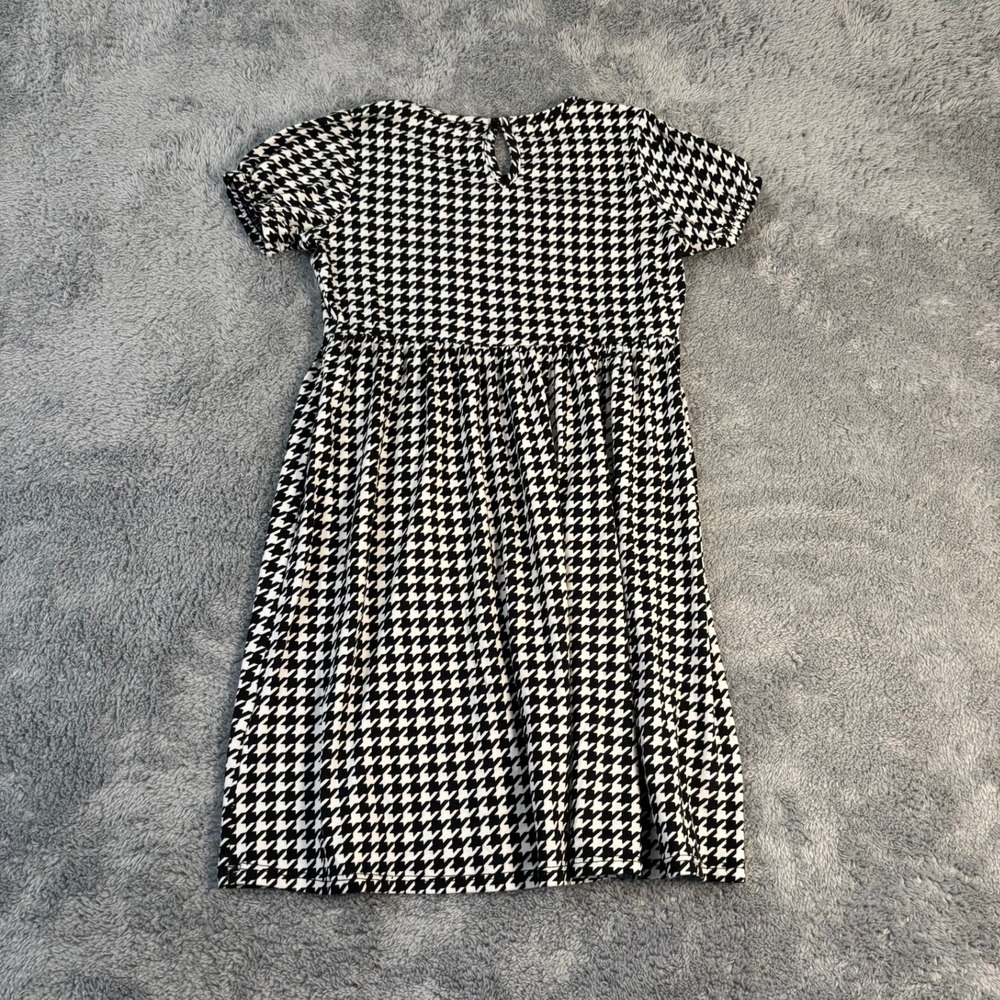 Victory Heart Girls Black White Houndstooth Empire Waist Dress Size 7 - Picture 4 of 4